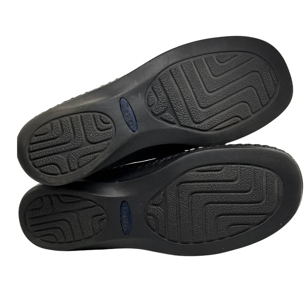Dexter Loafers Women‎ 6.5W Black Leather Kiltie Tassel Low Wedge Comfort Classic